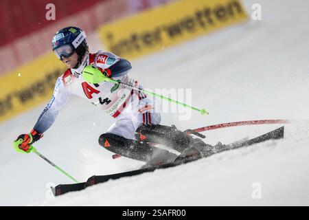 Schladming, Autriche. 29 janvier 2025. SCHLADMING, AUTRICHE - JANVIER 29 : timon Haugan de Norvège pendant la Coupe du monde de ski alpin Audi FIS - Slalom masculin - run2 à Planai le 29 janvier 2025 à Schladming, Autriche, Styrie.250129 SEPA 12 038 - 20250129 PD18986 crédit : APA-PictureDesk/Alamy Live News Banque D'Images