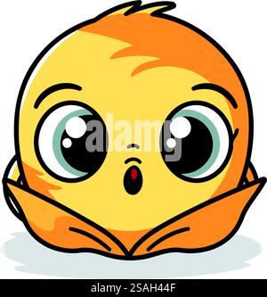 Mignon Cartoon Yellow Baby face Emoticon. Illustration vectorielle Illustration de Vecteur
