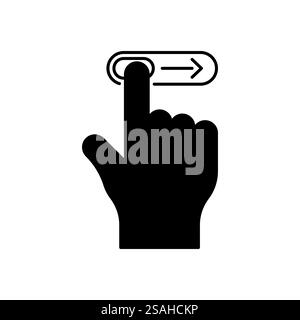 icône de déverrouillage numérique ou de curseur avec un doigt noir. simple contour plat logotype graphique design d'élément web isolé sur fond blanc. con Illustration de Vecteur