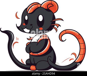 Souris de dessin animé mignon. Isolé sur fond blanc. Illustration vectorielle. Illustration de Vecteur