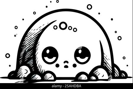 Mignon Kawaii Kawaii pingouin. Illustration vectorielle. Illustration de Vecteur