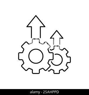 Icône de ligne Excellence opérationnelle. Symbole de style de contour simple. Optimiser la technologie, l'innovation, le concept de croissance de la production. Illustration vectorielle isoler Illustration de Vecteur