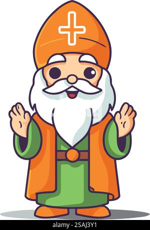 Illustration vectorielle de style dessin animé de personnage du Père Noël. Thème Noël et nouvel an. Illustration de Vecteur