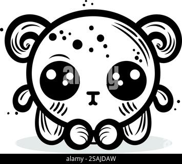 Mignon icône d'ours panda. Thème de dessin animé animal. Illustration vectorielle Illustration de Vecteur