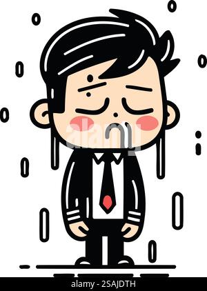 Homme d'affaires pleurant Cartoon Vector Illustration Illustration de Vecteur