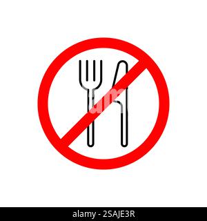 icône interdiction de manger. modèle de logo d'illustration vectorielle pour de nombreux buts. Isolé sur fond blanc Illustration de Vecteur