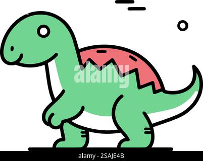 Vecteur de conception d'icône de dinosaure mignon. Concept de design mignon Dinosaur Icon. Illustration de Vecteur
