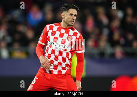 Gérone, Espagne. 30 janvier 2025. Juanpe du Girona FC lors du match de l'UEFA Champions League, date 8, entre Girona FC et Arsenal FC a joué au stade Montilivi le 29 janvier 2025 à Gérone Espagne. (Photo de Bagu Blanco/PRESSINPHOTO) crédit : AGENCE SPORTIVE PRESSINPHOTO/Alamy Live News Banque D'Images