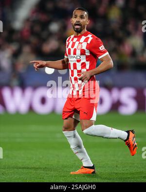 Gérone, Espagne. 30 janvier 2025. Yangel Herrera du Girona FC lors du match de l'UEFA Champions League, date 8, entre Girona FC et Arsenal FC a joué au stade Montilivi le 29 janvier 2025 à Gérone en Espagne. (Photo de Bagu Blanco/PRESSINPHOTO) crédit : AGENCE SPORTIVE PRESSINPHOTO/Alamy Live News Banque D'Images