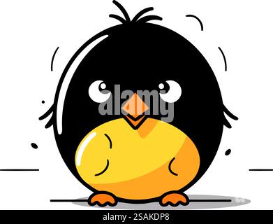 Mignon pingouin. Illustration vectorielle. Isolé sur fond blanc. Illustration de Vecteur