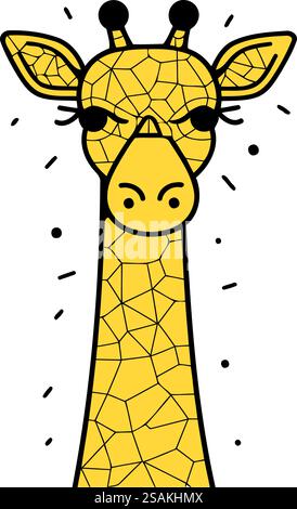 Tête de girafe de style polygonal. Illustration vectorielle. Illustration de Vecteur