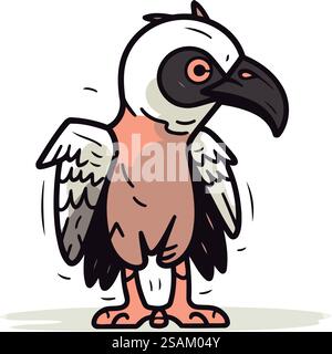 Oiseau vautour de dessin animé. Illustration vectorielle d'un vautour. Illustration de Vecteur