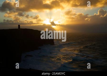 Temps de tempête à Marwick Head, Orkney Isles Banque D'Images