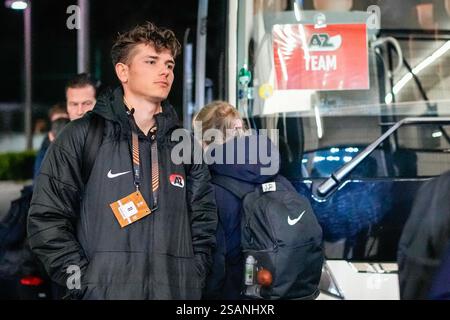 Budapest, Hongrie. 30 janvier 2025. BUDAPEST, HONGRIE - JANVIER 30 : Lewis Schouten d'AZ arrive lors du match de l'UEFA Europa League entre Ferencvaros et AZ Alkmaar au stade Ferencvaros le 30 janvier 2025 à Budapest, Hongrie. (Photo de Ed van de Pol/Orange Pictures) crédit : Orange pics BV/Alamy Live News Banque D'Images
