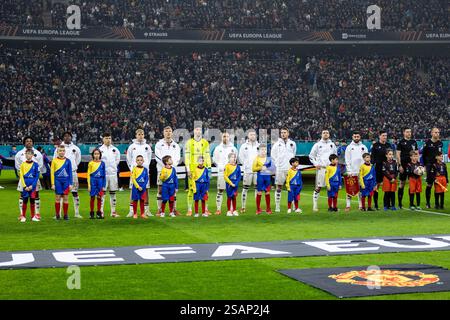 Bucarest, Roumanie. 30 janvier 2025. Équipe Manchester United lors du match de football en phase de Ligue Europa de l'UEFA entre FCBS et Manchester United le 30 janvier 2025 à la National Arena de Bucarest, Roumanie - photo Mihnea Tatu/Lightspeed images/DPPI crédit : DPPI Media/Alamy Live News Banque D'Images