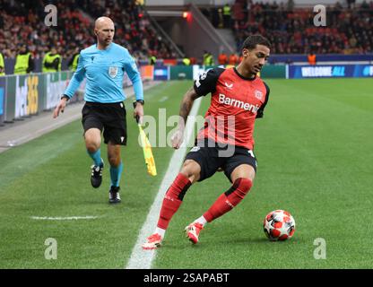 Arthur (Bayer), Ligue des Champions, Journée 8, Bayer 04 Leverkusen vs Sparta Prague, Leverkusen, Allemagne. 29 janvier 2025. Crédit : Juergen Schwarz/Alamy Live News Banque D'Images