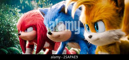 Sonic the Hedgehog 3 (2024) réalisé par Jeff Fowler et mettant en vedette Idris Elba, Colleen O'Shaughnessey et Ben Schwartz. Sonic, Knuckles et Tails se réunissent contre un nouvel adversaire puissant, Shadow, un mystérieux méchant aux pouvoirs différents de tout ce qu'ils ont connu auparavant. Publicité encore **USAGE ÉDITORIAL SEULEMENT***. Crédit : BFA / Paramount Pictures Banque D'Images