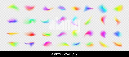 Dégradé abstrait avec effet de flou. Collection de formes floues multicolores. Dégradés de couleurs floues doux et éclatants. Ensemble de coups de pinceau multicolores flous. Illustration vectorielle Illustration de Vecteur