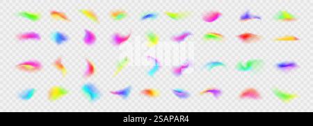 Dégradé abstrait avec effet de flou. Collection de formes floues multicolores. Dégradés de couleurs floues doux et éclatants. Ensemble de coups de pinceau multicolores flous. Illustration vectorielle Illustration de Vecteur