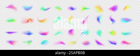 Dégradé abstrait avec effet de flou. Collection de formes floues multicolores. Dégradés de couleurs floues doux et éclatants. Ensemble de coups de pinceau multicolores flous. Illustration vectorielle Illustration de Vecteur