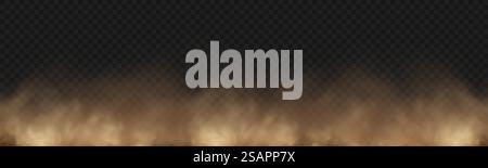 Nuage de poussière sableuse vecteur. Sandstorm isolé sur fond transparent. Nuage poussiéreux brun ou sable sec volant. Illustration vectorielle réaliste Illustration de Vecteur