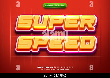 Style d'effet de texte modifiable Super Speed 3D. Illustration de Vecteur
