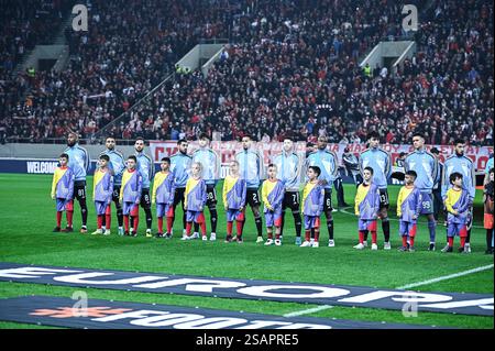 Pirée, Grèce. 30 janvier 2025. Joueurs du Qarabag lors de l'Europa League, match 8 entre l'Olympiacos FC et le Qarabag au stade Georgios Karaiskakis au Pirée, Grèce, le 30 janvier 2025. Crédit : dpa/Alamy Live News Banque D'Images