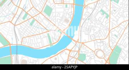 Plan de la ville. Centre urbain avec des blocs de rues et des parcs, plan topographique de la ville, maquette d'itinéraire GPS pour l'application de navigation. Vue de dessus du centre-ville des affaires avec fleuve et routes. Illustration vectorielle. Plan de la ville. Centre urbain avec rues et parcs, plan topographique de la ville, maquette d'itinéraire GPS pour l'application de navigation. Vue de dessus du centre-ville avec la rivière et le tracé des routes. Illustration vectorielle Illustration de Vecteur