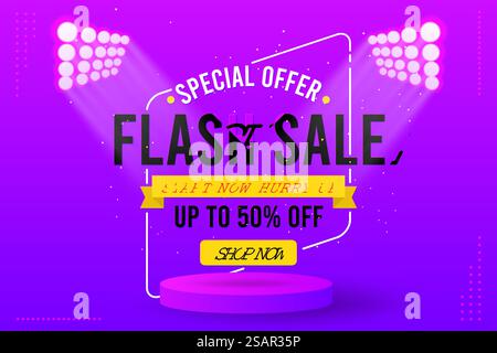 Promotion de bannière d'offre spéciale de vente Flash Illustration de Vecteur