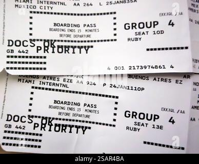 Cartes d'embarquement des compagnies aériennes Banque D'Images