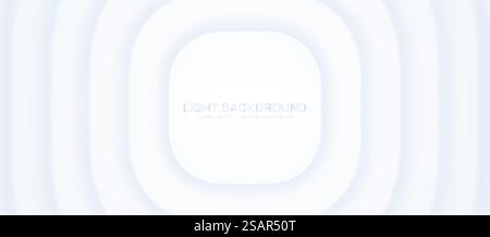 Minimaliste blanc pulsant lignes lisses technologie graphique vectorielle arrière-plan abstrait. 3D flou Smooth Layered Concentric Dynamic structure Hi-Tech Science Conceptual Wide minimal Art Wallpaper. Minimaliste blanc pulsant Smooth Lines technologie vectorielle arrière-plan abstrait Illustration de Vecteur