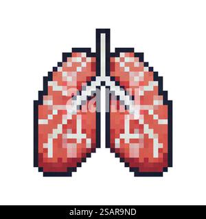 Poumons humains. Pixel optimisé Icône vectorielle EPS10 Illustration de Vecteur