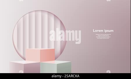 Arrière-plan abstrait de forme géométrique, maquette moderne minimaliste pour un podium ou une vitrine Illustration de Vecteur