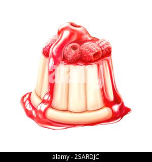 Gâteau à la crème et aux baies. Délicieux dessert isolé sur fond blanc. Tracé vectoriel eps10 Illustration de Vecteur