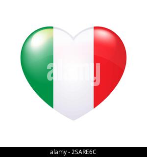 Illustration vectorielle avec drapeau américain dans le cœur sur fond blanc. 4 juillet jour de l'indépendance des États-Unis. Bouton glacé États-Unis. Emblème patriotique national. Symbole d'amour pour le pays. EPS10 Illustration de Vecteur