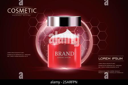 Modèle d'annonces cosmétiques Illustration de Vecteur