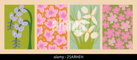 Collection Spring Floral Elements Illustration de Vecteur