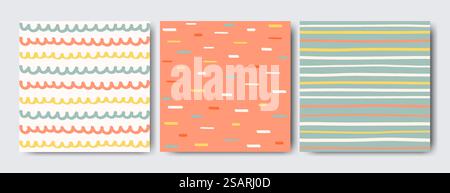 Motifs sans couture, dessinés à la main dans un style abstrait utilisé pour le tissu, le textile, l'impression et le papier peint décoratif Illustration de Vecteur