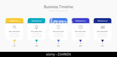 Business Timeline infographie conception pour la présentation de bureau avec des icônes. Infographies chronologiques de l'entreprise Illustration de Vecteur