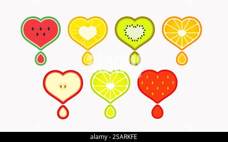 Collection de fruits Kawaii Vector Illustration de Vecteur