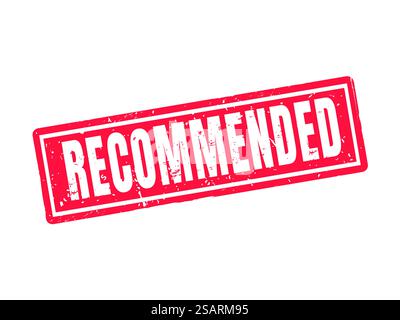 recommandé dans le style de timbre rouge, fond blanc. style de tampon rouge recommandé Illustration de Vecteur