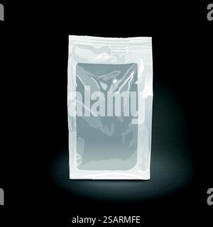 emballage alimentaire en feuille isolé sur fond noir. Illustration 3D.. emballage alimentaire en feuille Illustration de Vecteur
