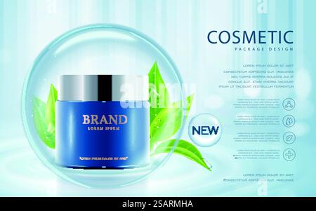 Modèle d'annonces cosmétiques Illustration de Vecteur