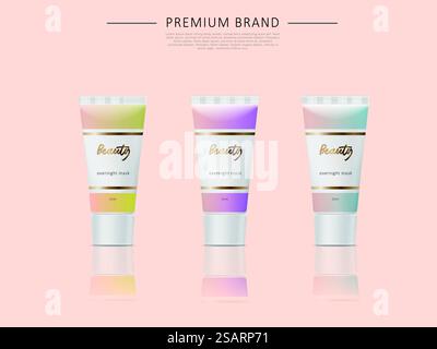 Modèle d'annonce de tube cosmétique Illustration de Vecteur