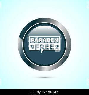 Icône sans paraben, adapté à l'étiquette du produit. motif bouton Illustration de Vecteur
