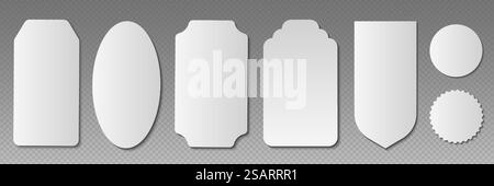 Ensemble de modèles vectoriels d'étiquettes de prix. Cadres d'étiquettes en papier blanc pour les ventes, cadeaux, invitations EPS10 Illustration de Vecteur