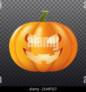 Illustration vectorielle de citrouille d'Halloween. Vacances d'automne. Gros plan isolé sur fond transparent Illustration de Vecteur