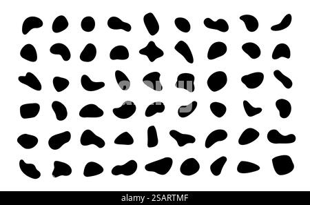 Modèles géométriques abstraits de formes fluides. Collection Vector Dynamical Forms pour votre conception. Silhouettes de cadre noir dessinées à la main Illustration de Vecteur