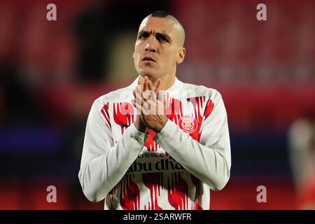 Gérone, Espagne. 30 janvier 2025. Oriol Romeu du Girona FC lors du match de l'UEFA Champions League, date 8, entre Girona FC et Arsenal FC a joué au stade Montilivi le 29 janvier 2025 à Gérone Espagne. (Photo de Bagu Blanco/PRESSINPHOTO) crédit : AGENCE SPORTIVE PRESSINPHOTO/Alamy Live News Banque D'Images