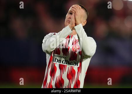 Gérone, Espagne. 30 janvier 2025. Viktor Tsyganov du Girona FC lors du match de l'UEFA Champions League, date 8, entre Girona FC et Arsenal FC a joué au stade Montilivi le 29 janvier 2025 à Gérone en Espagne. (Photo de Bagu Blanco/PRESSINPHOTO) crédit : AGENCE SPORTIVE PRESSINPHOTO/Alamy Live News Banque D'Images